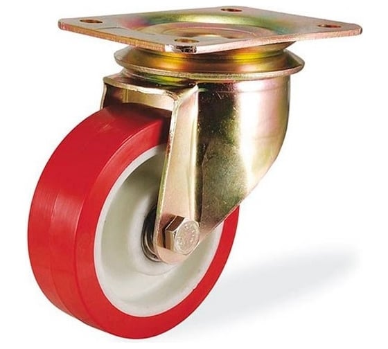 Изображение товара Большегрузная поворотная колесная опора с площадкой 200 мм, 500 кг KAMA 3602-PUR-200