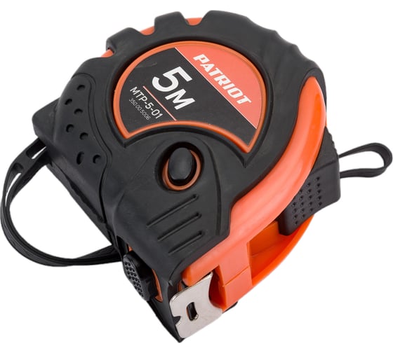 Изображение товара Рулетка, ширина ленты 19мм, ударопрочный корпус, обрезиненная, 5м PATRIOT MTP-5-01 350005006