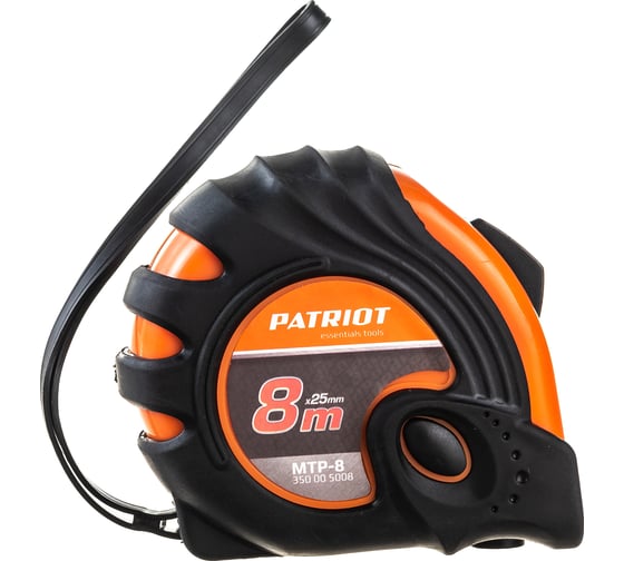 Изображение товара Рулетка, ударопрочный корпус, обрезиненная, 8м PATRIOT MTP-8 350005008