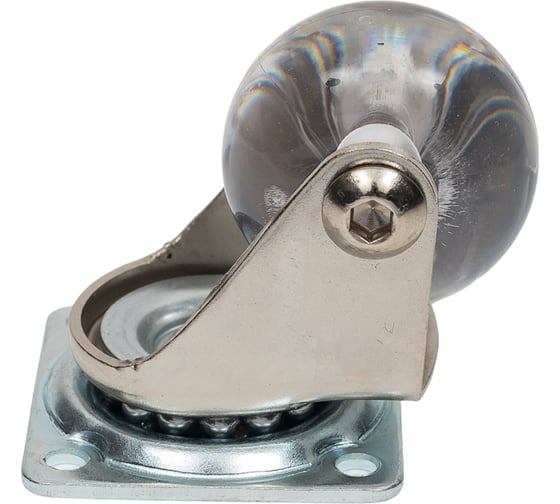 Изображение товара Поворотное колесо GTV D-35 мм, прозрачное, на площадке brazylia, нагрузка 30 кг KM-RD-35-SF