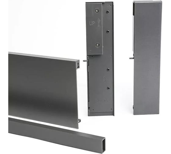 Изображение товара Комплект для среднего внутреннего ящика GTV H-116 AXIS PRO передняя панель Н95, поперечный рейлинг, соединители передней панели 2 шт, L-1200, антрацит PB-AXISPRO-ZESWEW-B