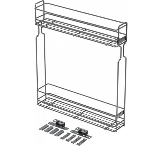 Изображение товара Бутылочница в модуль GTV 150 мм, без направляющих, с крепежом, антрацит KO-BO150PK-60