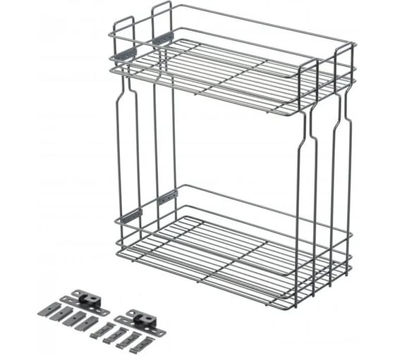 Изображение товара Бутылочница в модуль GTV 300 мм, без направляющих, с крепежом, антрацит KO-BO300PK-60