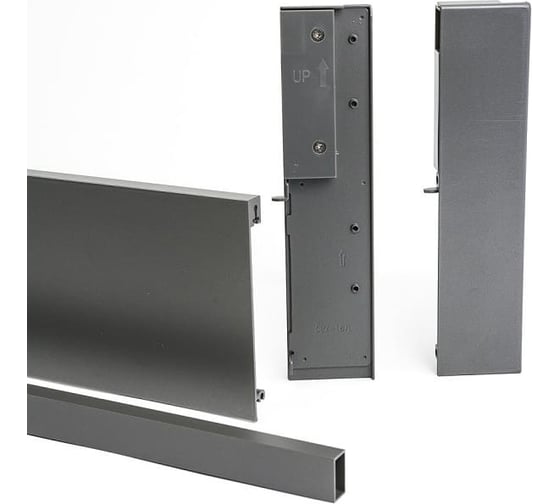 Изображение товара Комплект для высокого внутреннего ящика GTV H-168 AXIS PRO передняя панель Н110, поперечный рейлинг, L-1200, антрацит PB-AXISPRO-ZESWEW-C