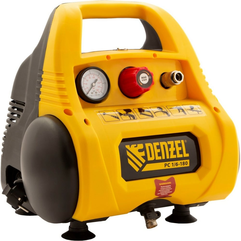 Безмасляный воздушный компрессор Denzel компрессор воздушный denzel bcv2200 100 2 2 квт 370 л мин 100 л 58110