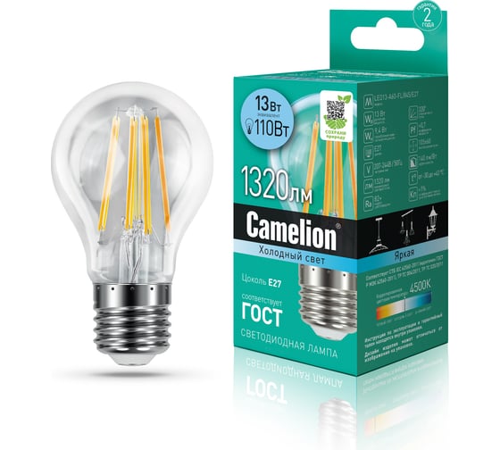 Изображение товара Светодиодная лампа Camelion LED13-A60-FL/845/E27 13Вт 220В 13717