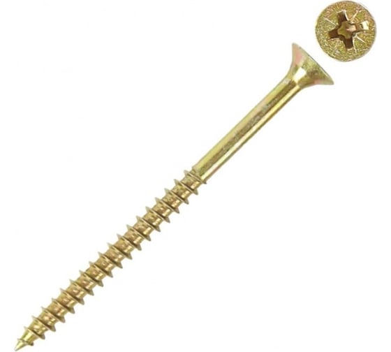 Изображение товара Шуруп VIPкрепеж жёлтый цинк, 6,0x100, 2 шт. 11414 VIPL