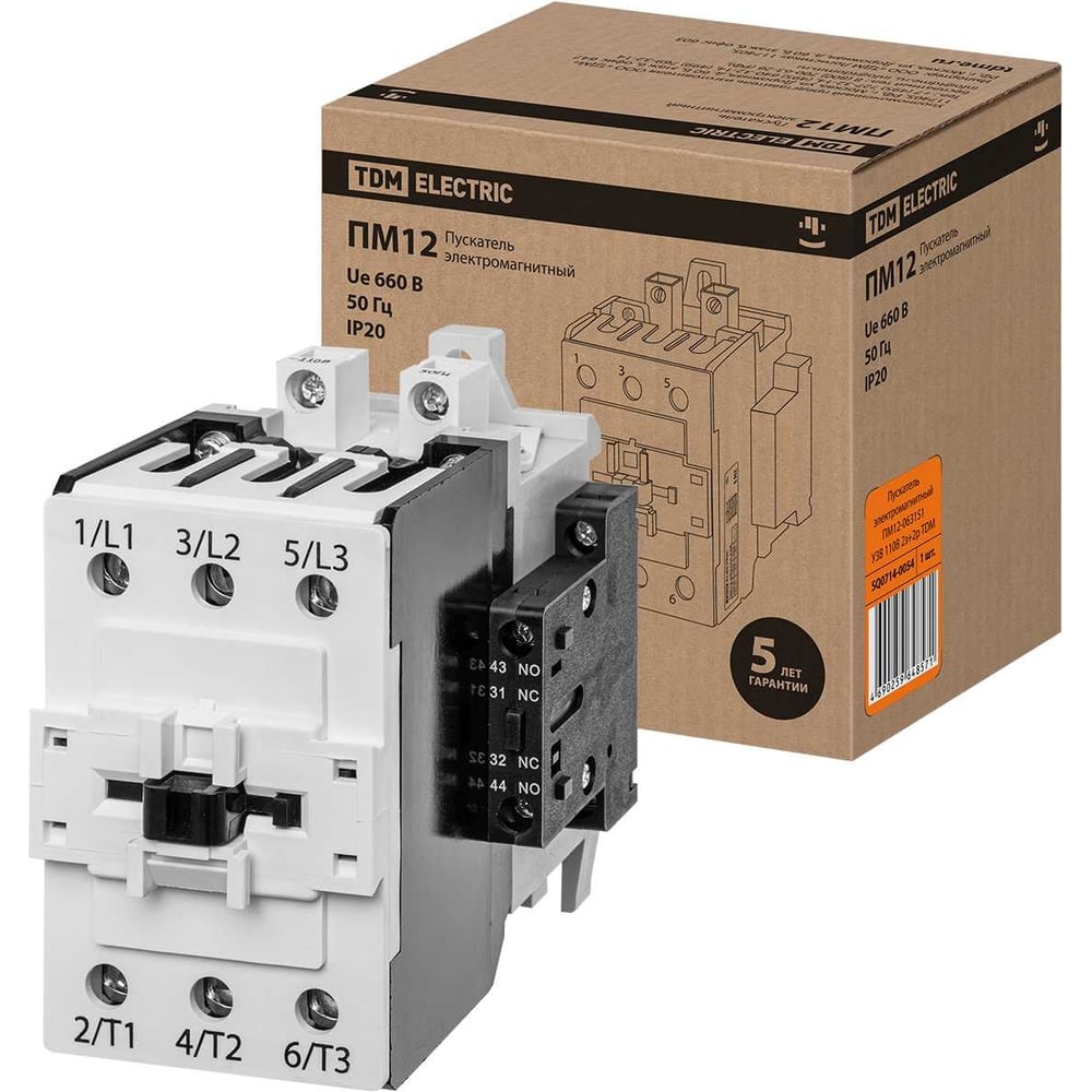 Изображение товара Электромагнитный пускатель TDM ELECTRIC ПМ12-063151 У3В 110B 2з+2р - мощное устройство для автомати