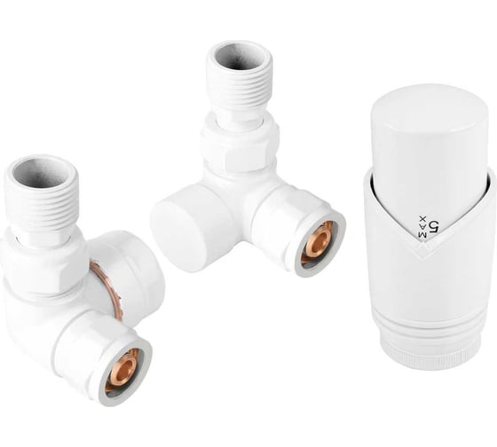 Изображение товара Термостатический осевой комплект VIVALDO 1/2", белый, в блистере AXTRV-WH