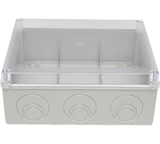 Изображение товара Распаячная коробка IEK км41275 о/п 240x195x90мм прозр. кр. ip44 UKO10-240-195-090-K51-44