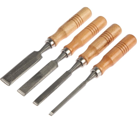 Изображение товара Набор стамесок ЛОМ деревянная рукоятка, 6-12-18-24 мм 5224309