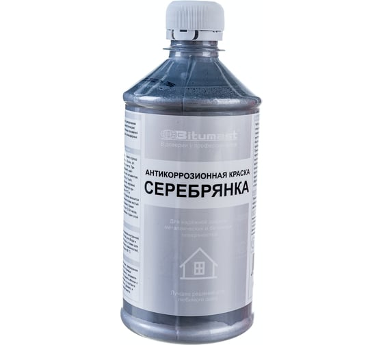 Изображение товара Антикоррозионная защитная краска Bitumast Серебрянка БТ-177 0,5 л 4607952901070