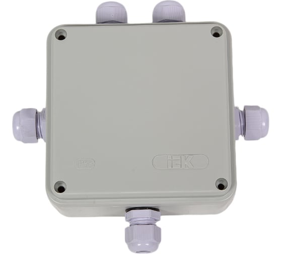 Изображение товара Распаячная коробка IEK км41330 о/п 100x100x50мм pg9 ip55 серая UKO10-100-100-050-K51-55