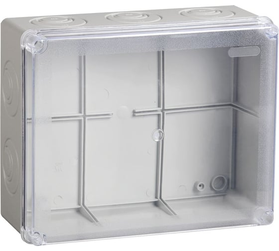Изображение товара Распаячная коробка IEK км41278 о/п 240x195x165мм прозр. кр. ip55 UKO10-240-195-165-K51-55