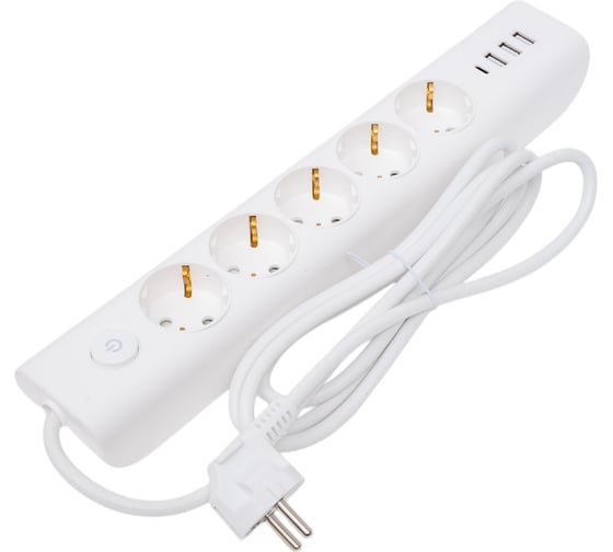 Изображение товара Удлинитель IEK Modern у05в с/з 2м 3x1мм2 16а/250в usbх4 бел. WYP12-16-05-02-ZKU-K01