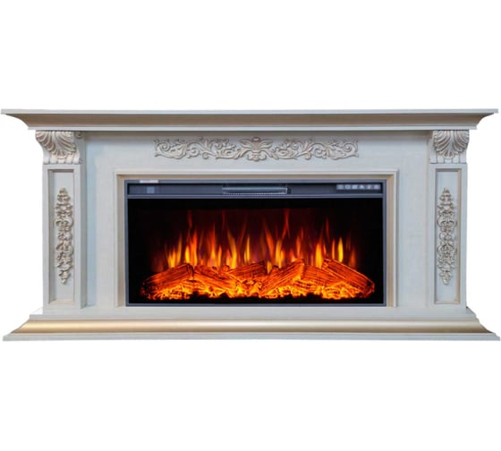 Изображение товара Каминокомплект InterFlame Маргарита ЕС с FREESPACE 40 бежевый золотой патиной Маргарита с FREESPACE40 бежевый ЗП