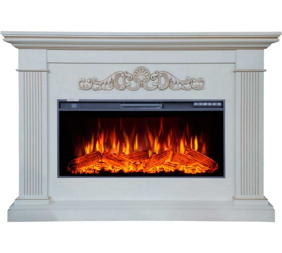 Изображение товара Каминокомплект InterFlame Шелтон Ареал 40 бежевый с золотой патиной с FREESPACE 40 ЗП