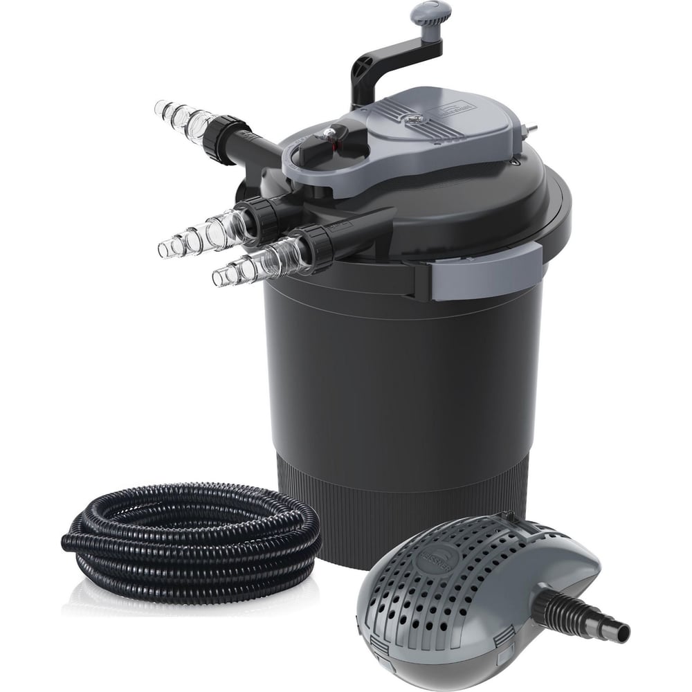 Изображение товара Фильтр напорный для прудов до 10 м³ с насосом и УФ-лампой Heissner FPU10000-00