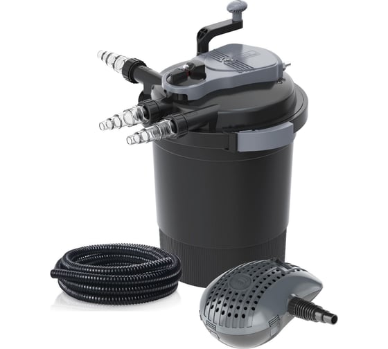 Изображение товара Фильтр напорный для прудов до 10 м³ в комплекте с насосом и УФ-лампой Heissner FPU10000-00