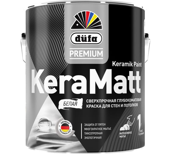 Изображение товара Водно-дисперсионная краска Dufa Premium KeraMatt база 1, 0.9 л МП00-008313