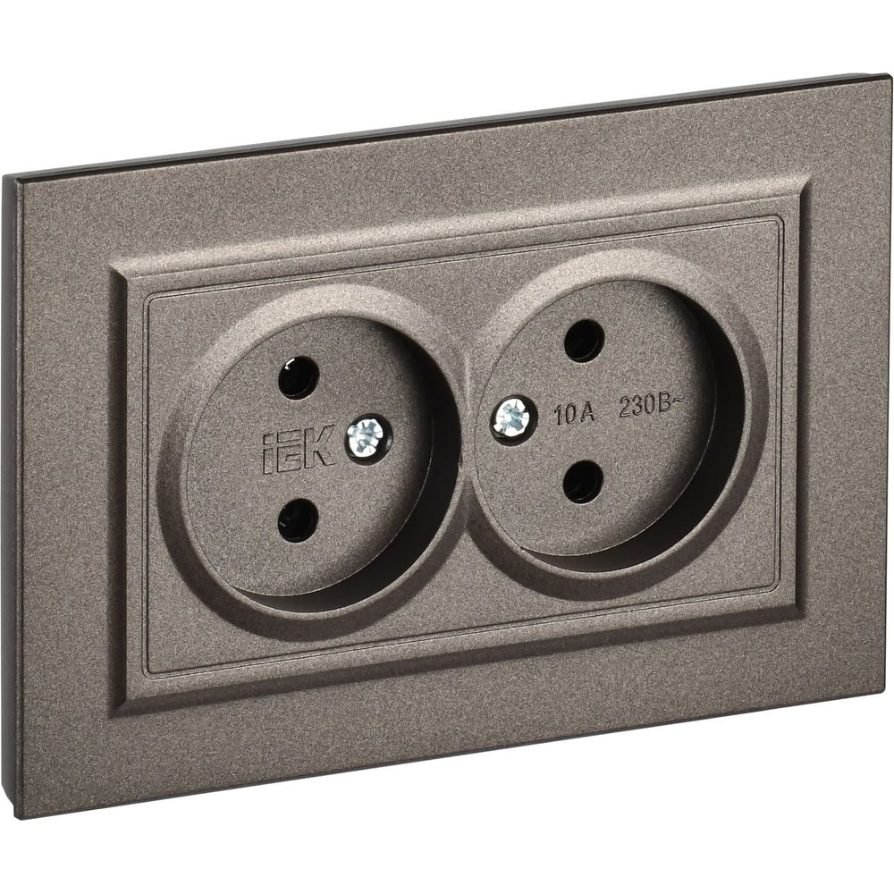 Изображение товара Розетка IEK Brite RS12-2-BRTB без заземления бронзовая 10А