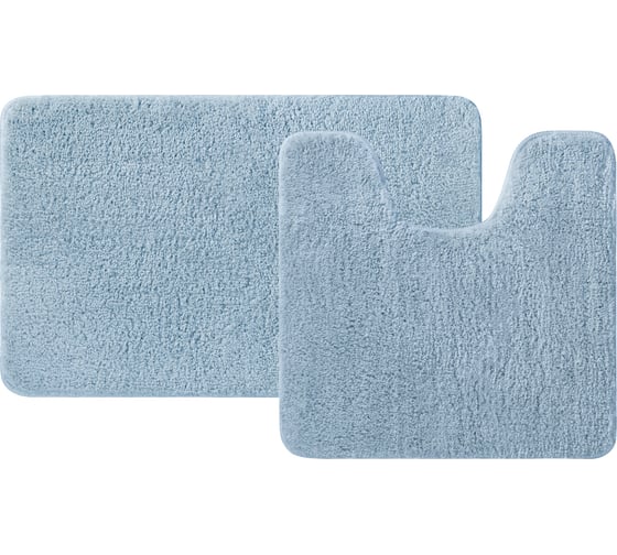 Изображение товара Набор ковриков для ванной комнаты IDDIS 50x80 + 50x50, микрофибра, синий BSET03Mi13