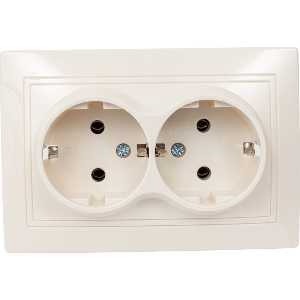 Изображение товара Розетка GENERICA 2мес. с з/к без з/ш 16а кер. кварта крем. ERK21-K33-16-K