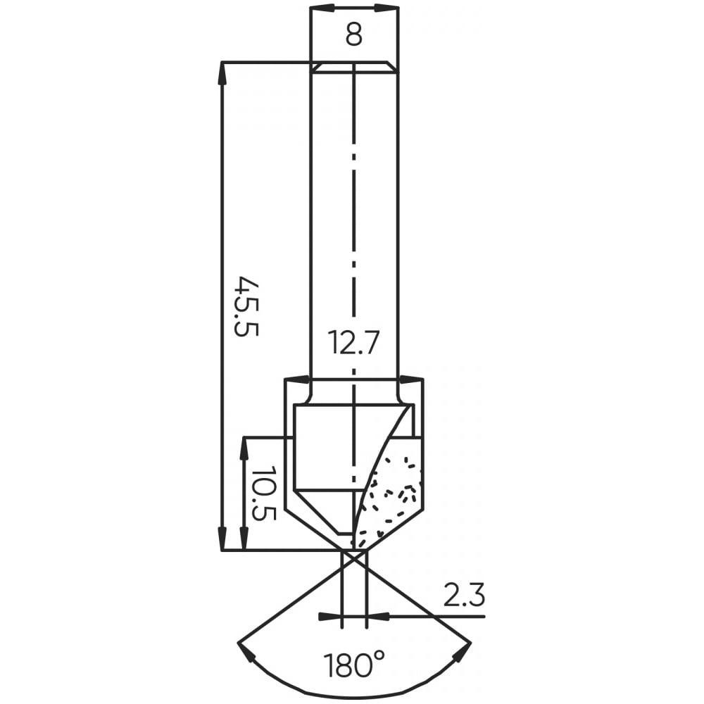 Изображение товара Фреза пазовая для Alucobond 12.7x10.5x45.5 мм Deltatools 06-5298