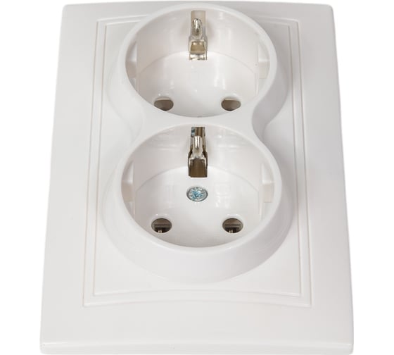 Изображение товара Розетка GENERICA 2мес. с з/к без з/ш 16а кер. кварта бел. ERK21-K01-16-K