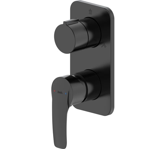 Изображение товара Встраиваемый смеситель IDDIS Ray с тремя выходами, черный матовый RAYBL00i68