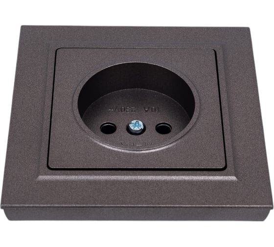 Изображение товара Розетка IEK Brite без заземляющего контакта и шторок 10а в сборе рср10-1-0-бртб бр. BR-R10-10-K45-F