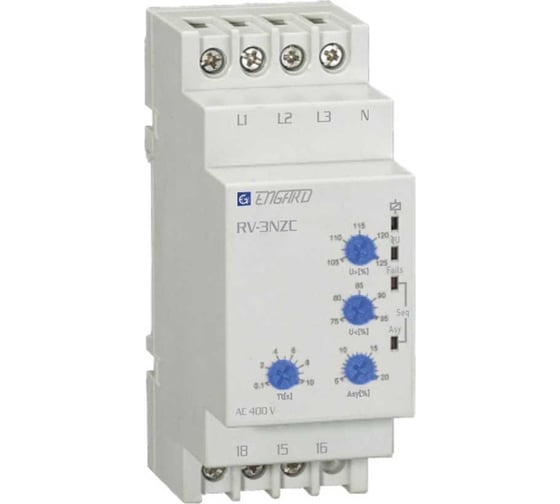 Изображение товара Реле напряжения Engard с регулировкой rv-3nzc 3р+n ас 400в RV-3NZC40