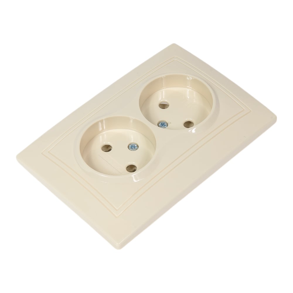 Изображение товара 2-местная силовая розетка IEK Рс12-2-км для сухих помещений