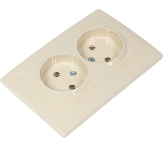 Изображение товара Розетка GENERICA 2мес. без з/к и з/ш 10а кер. кварта крем. ERK20-K33-10-K