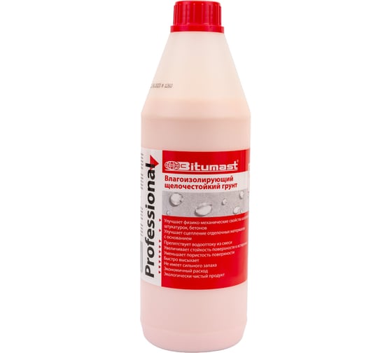Изображение товара Влагоизолирующий щелочестойкий грунт 1 л Bitumast 4607952900868