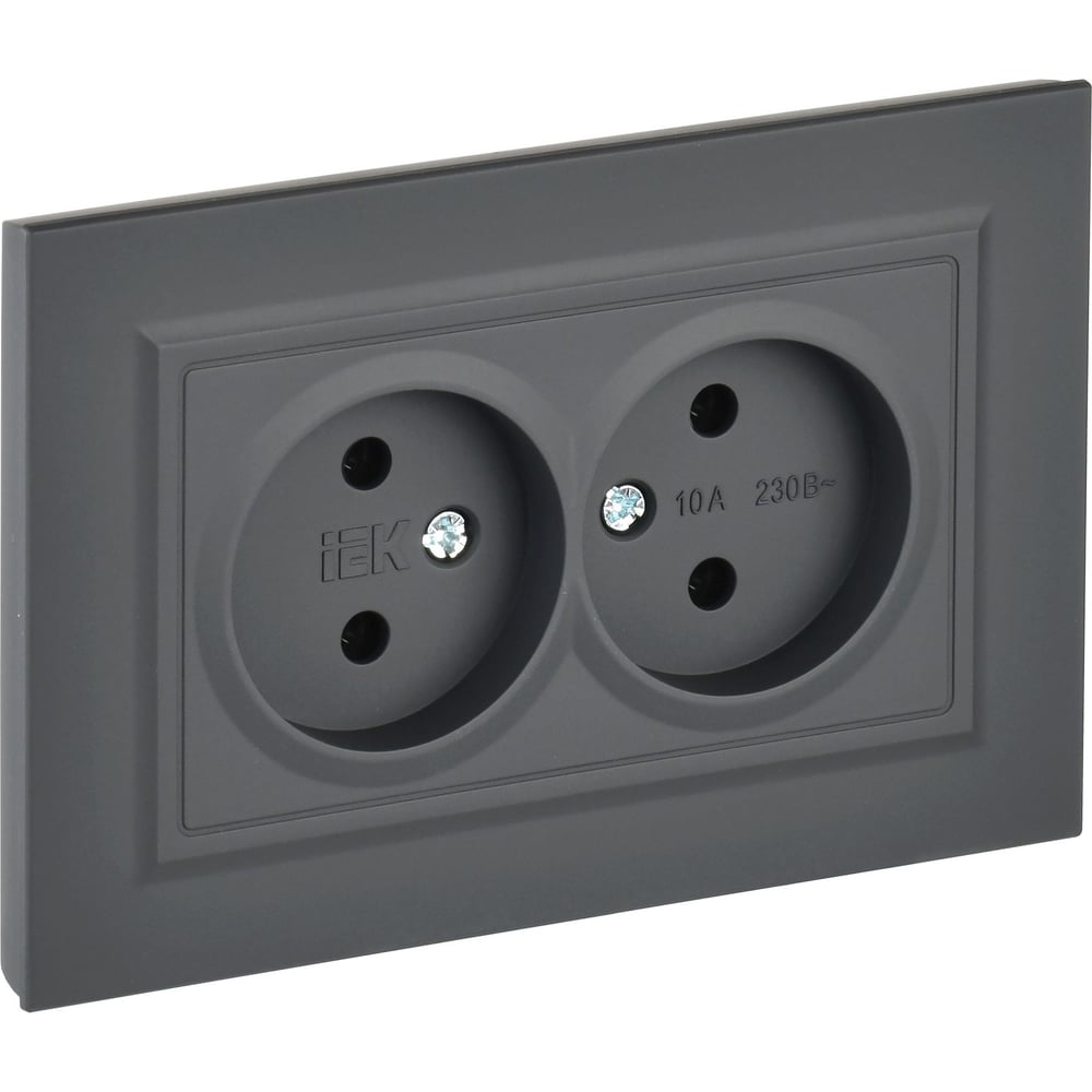 Изображение товара 2-я розетка IEK Brite без заземляющего контакта и шторок 10А RS12-2-BRG Изображение товара 2-я розетка IEK Brite без заземляющего контакта и шторок 10А RS12-2-BRG