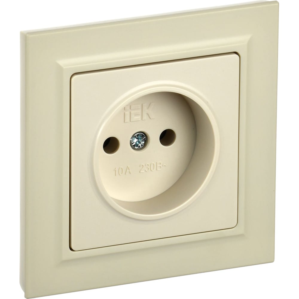 Изображение товара Розетка IEK Brite без заземляющего контакта 10А бежевый IP20