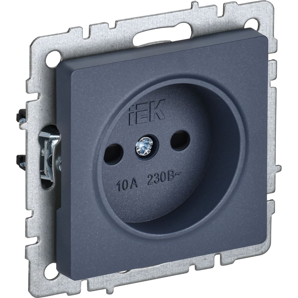 Изображение товара Розетка IEK Brite без заземляющего контакта 10А IP20 корпус серый монтаж скрытый