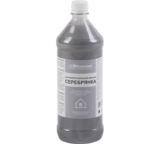 Изображение товара Антикоррозионная защитная краска, 1 л Bitumast Серебрянка БТ-177 4607952901087