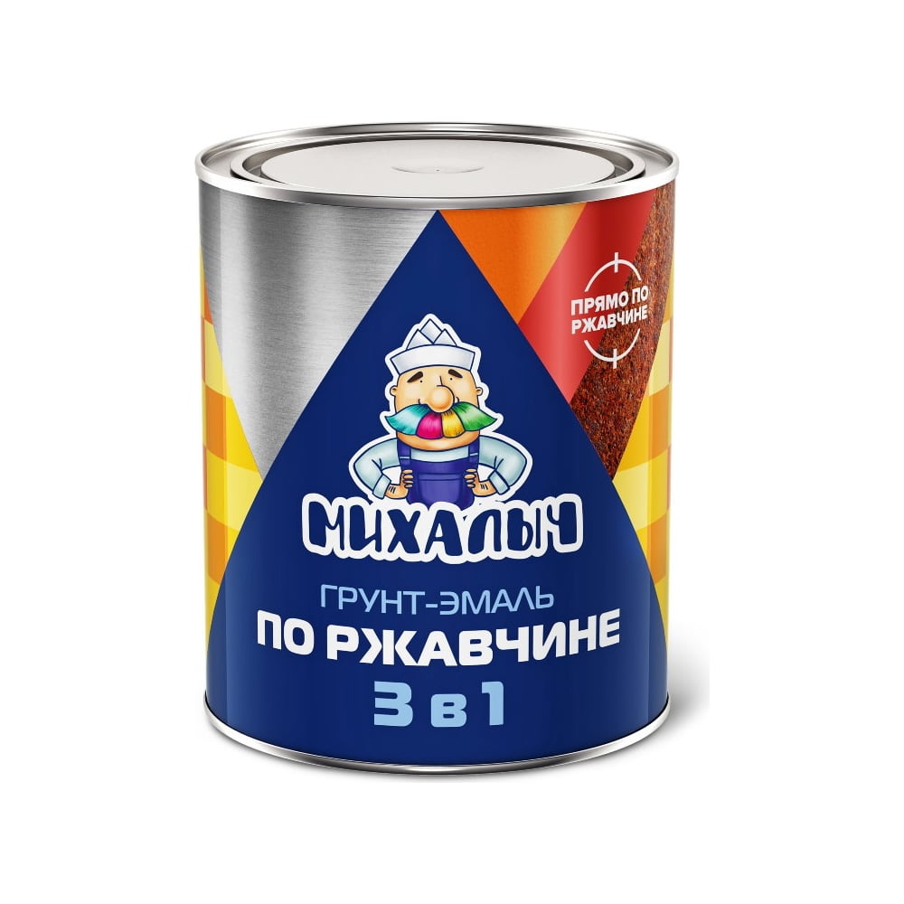 Изображение товара Грунт-эмаль по ржавчине 3 в 1 Михалыч 0.8 кг красно-коричневая