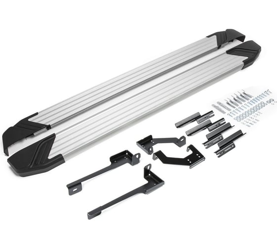 Изображение товара Пороги "Silver" Rival для Hyundai Creta 2016-2020 2020-н.в., 173 см, 2 шт., алюминий, F173AL.2310.1