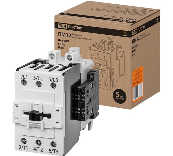 Изображение товара Электромагнитный пускатель TDM ELECTRIC ПМ12-063151 У3В 36B 2з+2р SQ0714-0053