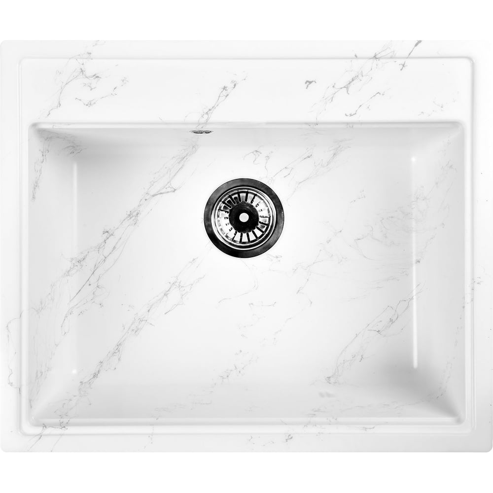 Изображение товара Мойка для кухни из искусственного камня WISENT бело-серая 515x595x200