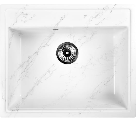 Изображение товара Мойка для кухни из искусственного камня WISENT мрамор бело-серый (беларусь) 515x595x200 WA12-10/WGER013