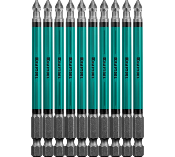 Изображение товара Профессиональные биты Kraftool (PZ2, 100 мм, 10 шт.) 26124-2-100-10
