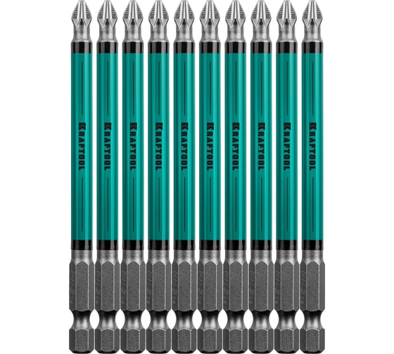 Изображение товара Биты KRAFTOOL Optimum Line PH2, 100 мм, E 1/4", 10 шт 26122-2-100-10