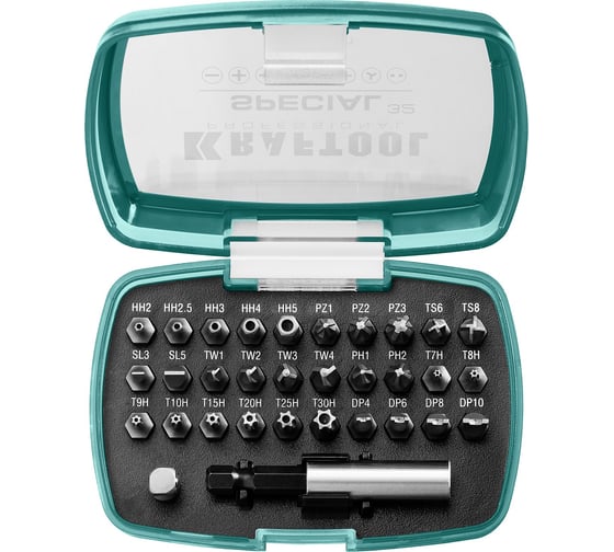 Изображение товара Набор специальных бит с адаптером, 32 шт.  Kraftool 2610-H32