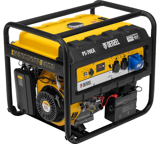 Изображение товара Бензиновый генератор DENZEL PS 70 EA, 7,0 кВт, 230В, 25л 946894