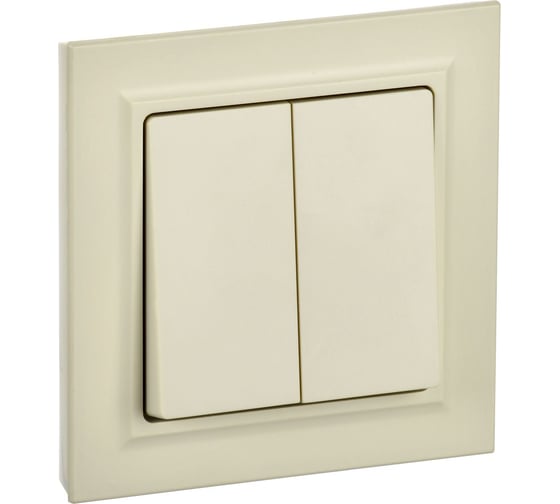 Изображение товара 2-клавишный выключатель IEK Brite 10а в сборе вср10-2-0-бркр беж. BR-V20-0-10-K10-F