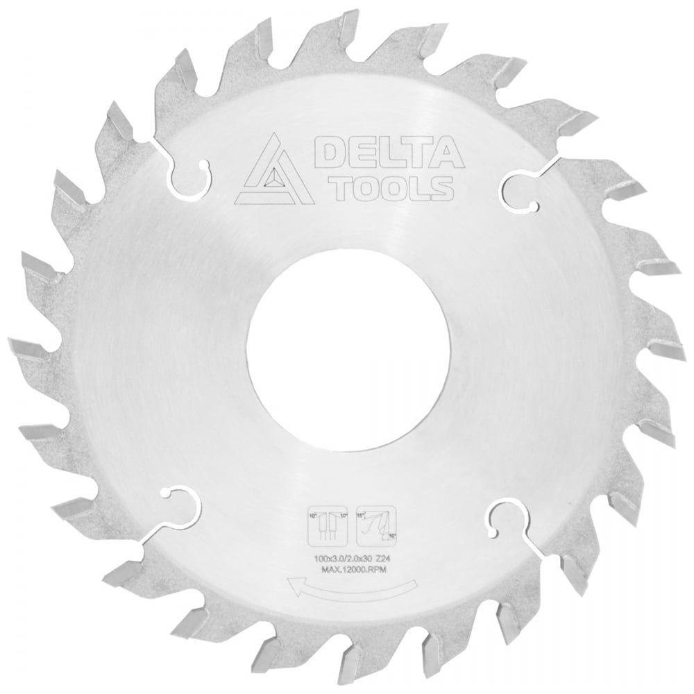 Изображение товара Пила торцовочная 100x30 мм Z=24 Deltatools 06-4025 для дерева